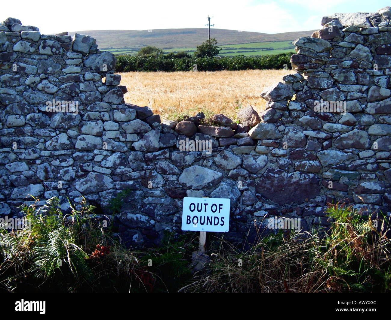 Out of bounds sign stock photo alamy