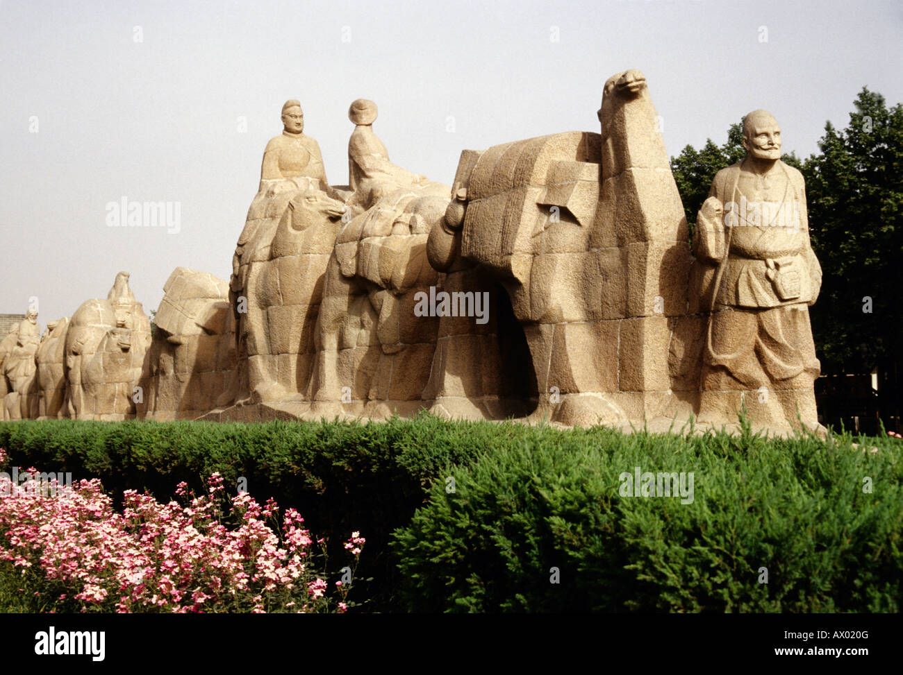 Silk Road Caravan monument in Xi'an Stock Photo