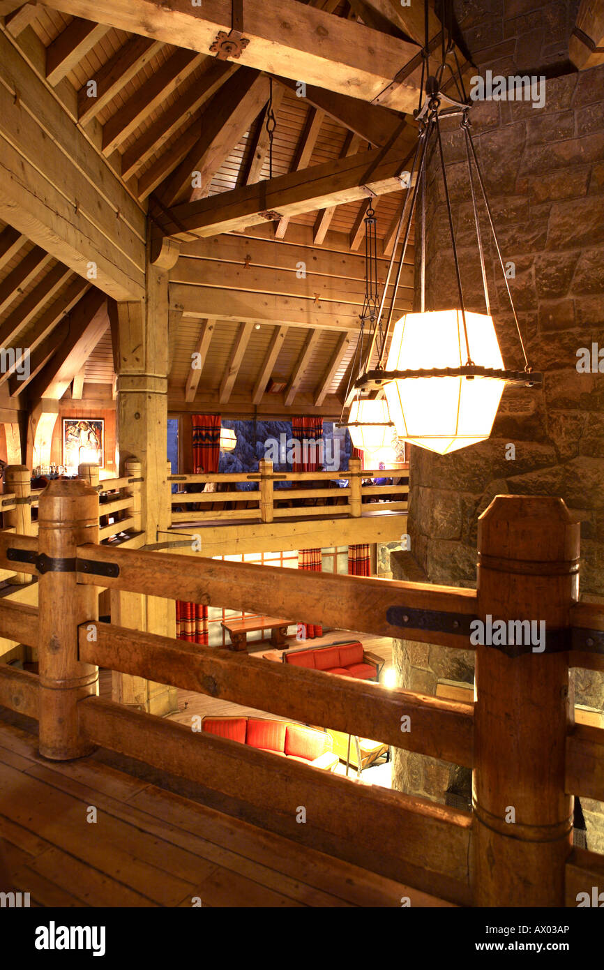 Interior shot of Timberline Lodge Mt Hood Oregon Stock Photo