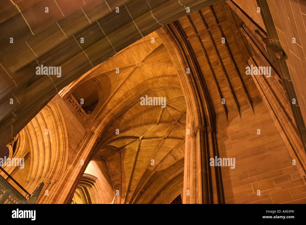 Horizontal Landscape photograph of inside the Anglican Cathedral in Liverpool Stock Photo