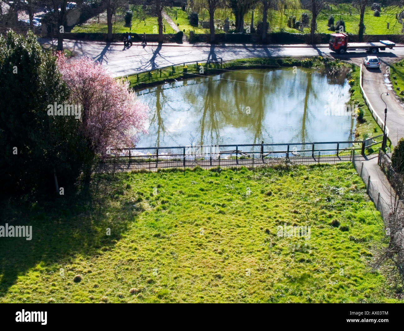 village pond in ramsey cambs england Stock Photo Alamy