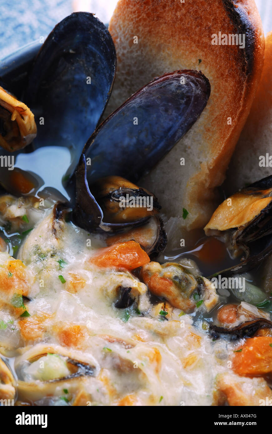 Mussels soup - Cucina Istriana - Istrian cuisine Stock Photo