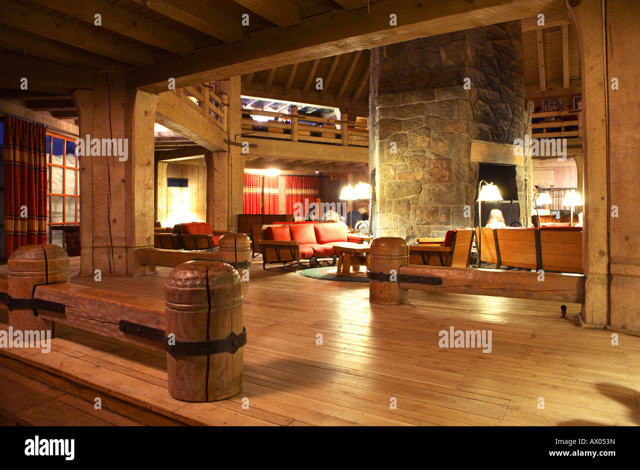 Interior shot of Timberline Lodge Mt Hood Oregon Stock Photo