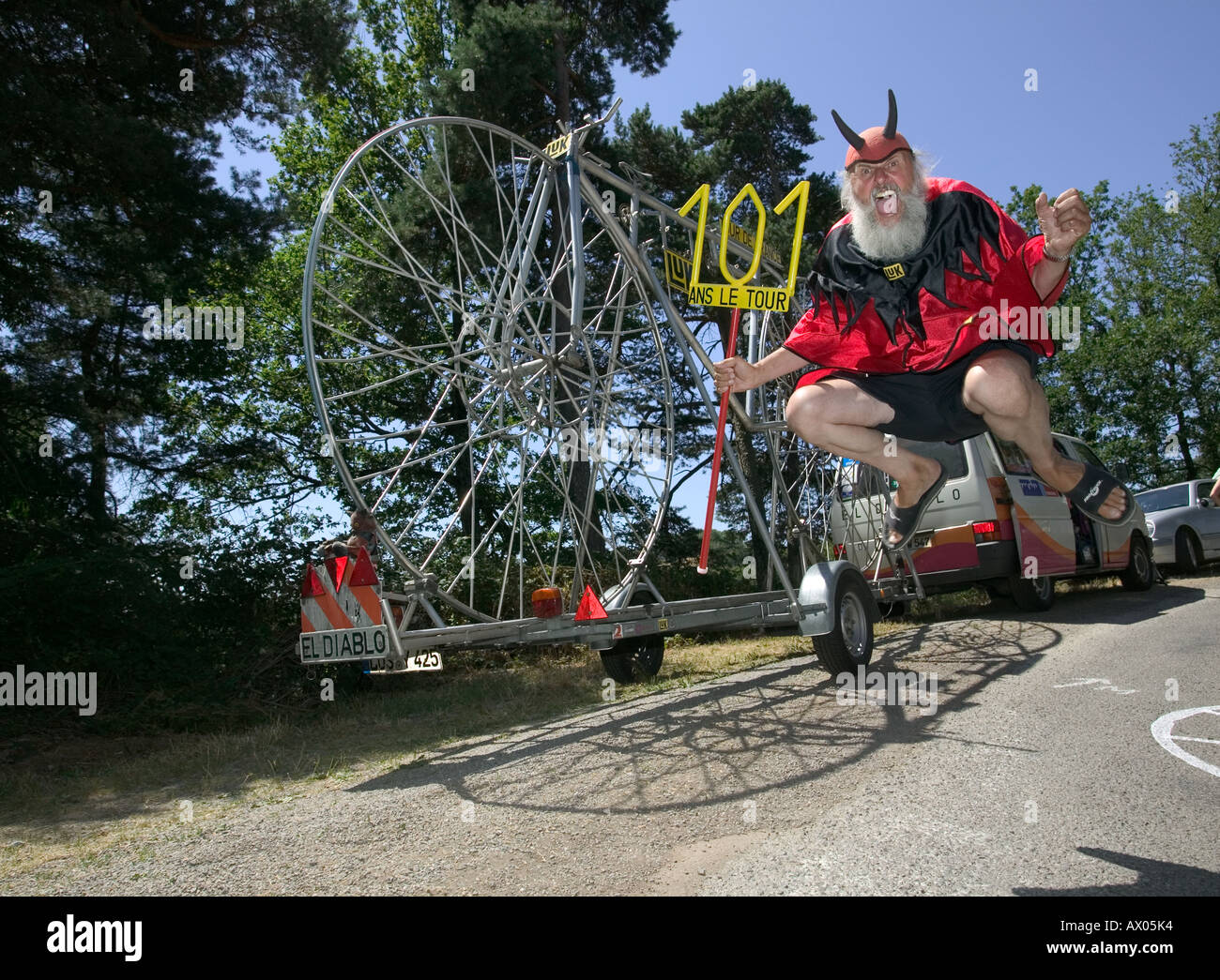 The Devil El Diablo Tour de France fan Stock Photo