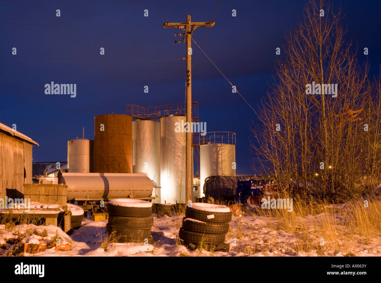 USA Alaska Palmer Utility shed at Matanuska Maid Dairy Farm in early