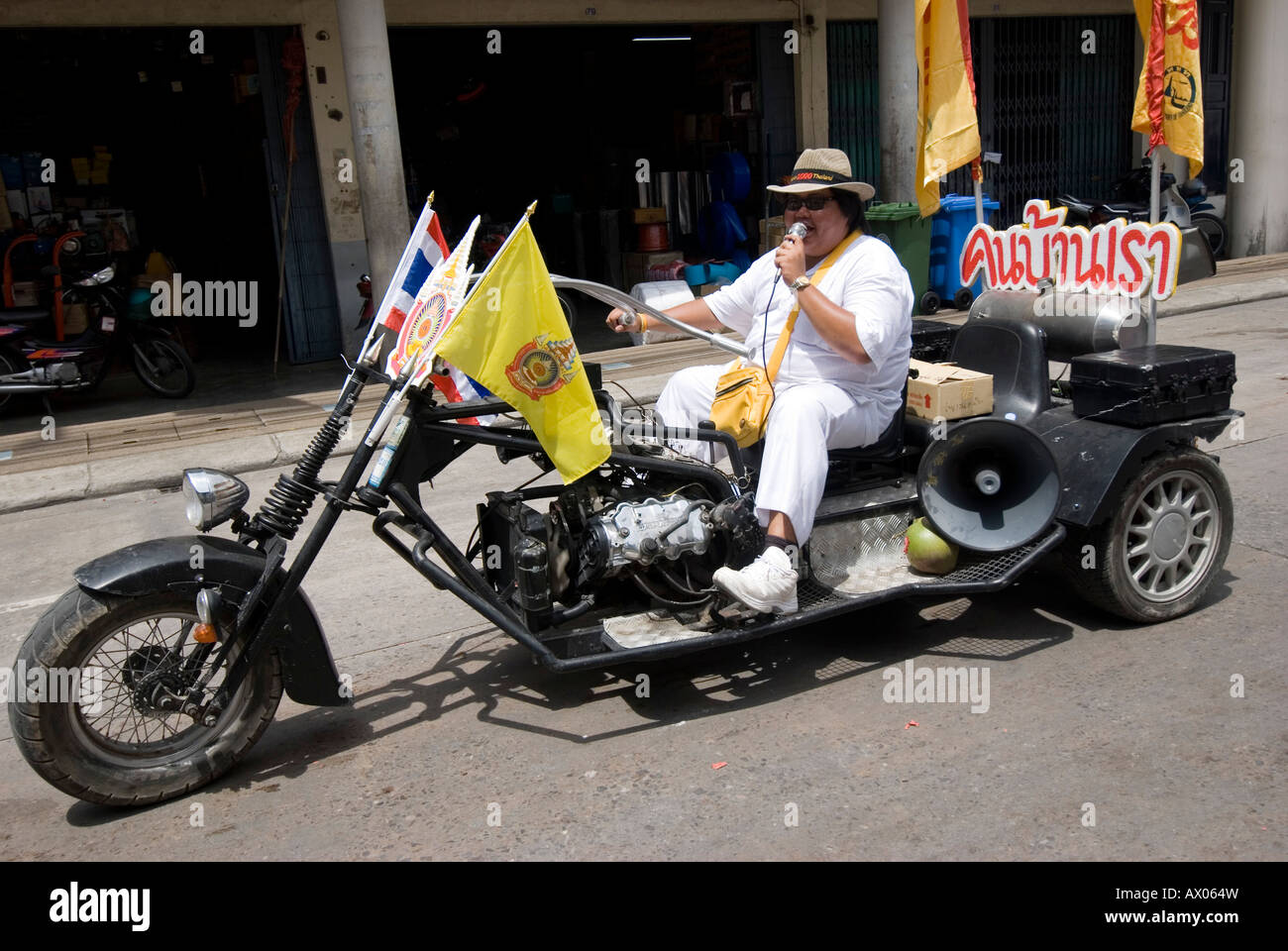 fat man on motorbike