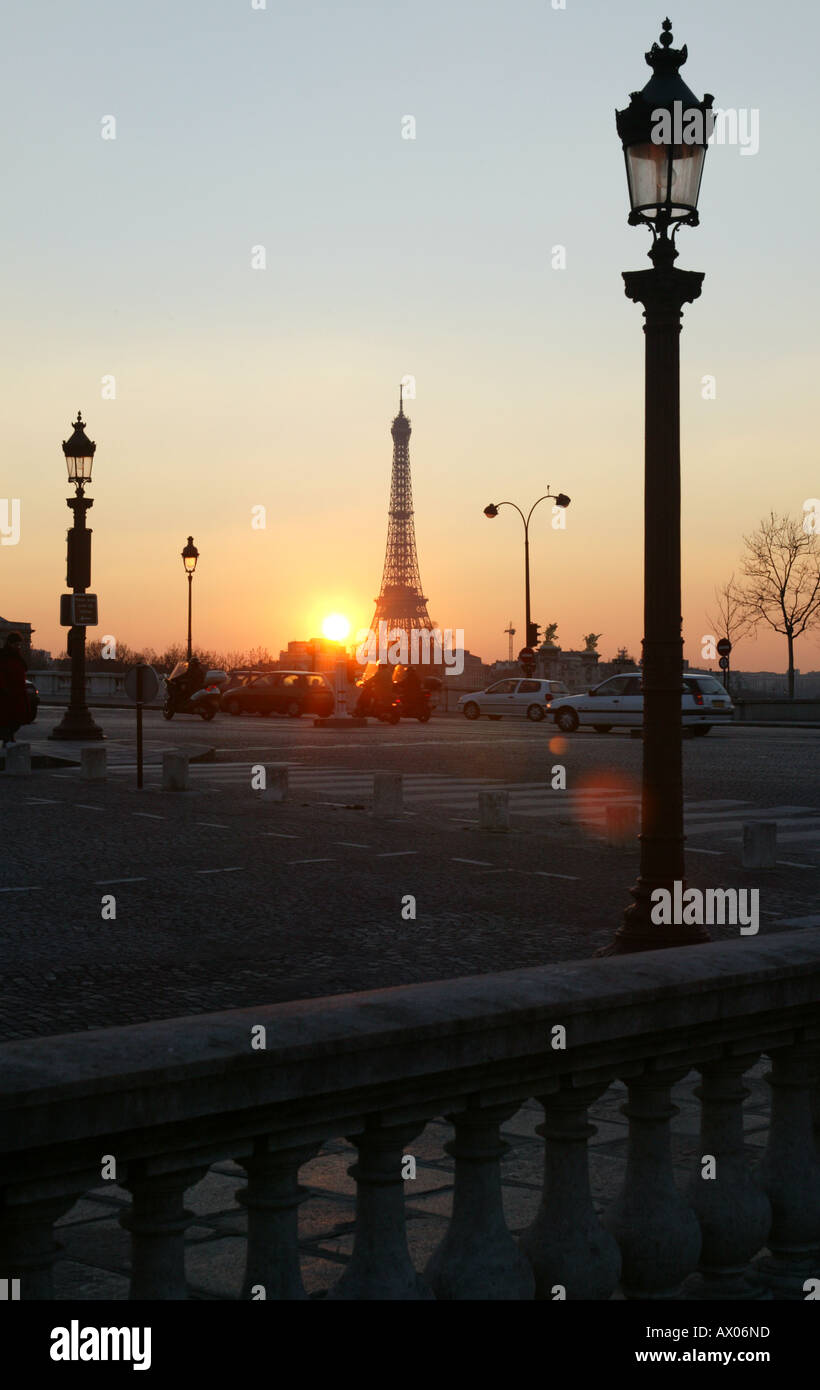 Place de Concorde at sunset Stock Photo