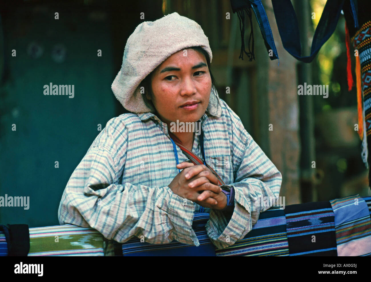 Karen woman, ethnic minority, Golden Triangle, Thailand, Asia Stock Photo