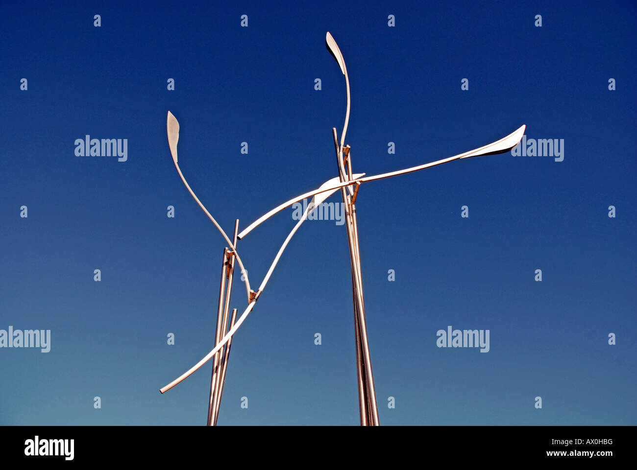 Die Zweige der Taube (the twigs of the dove), art object by Hans Michael Kissel, Ladenburg, Ulm, Baden-Wuerttemberg, Germany Stock Photo