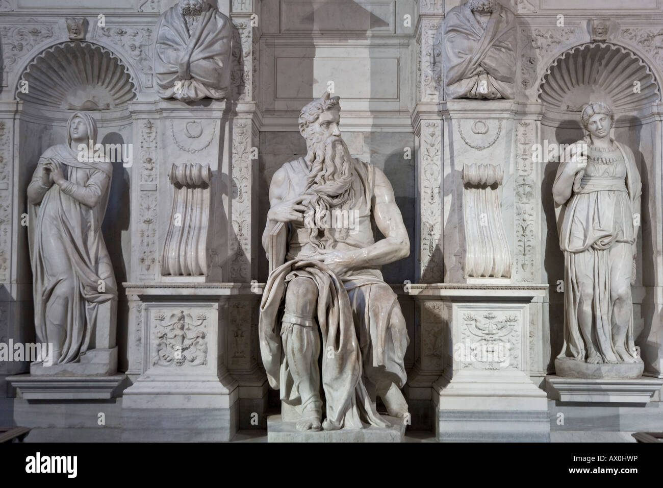 Michelangelo's Moses inside San Pietro in Vincoli Church, Rome, Italy Stock Photo