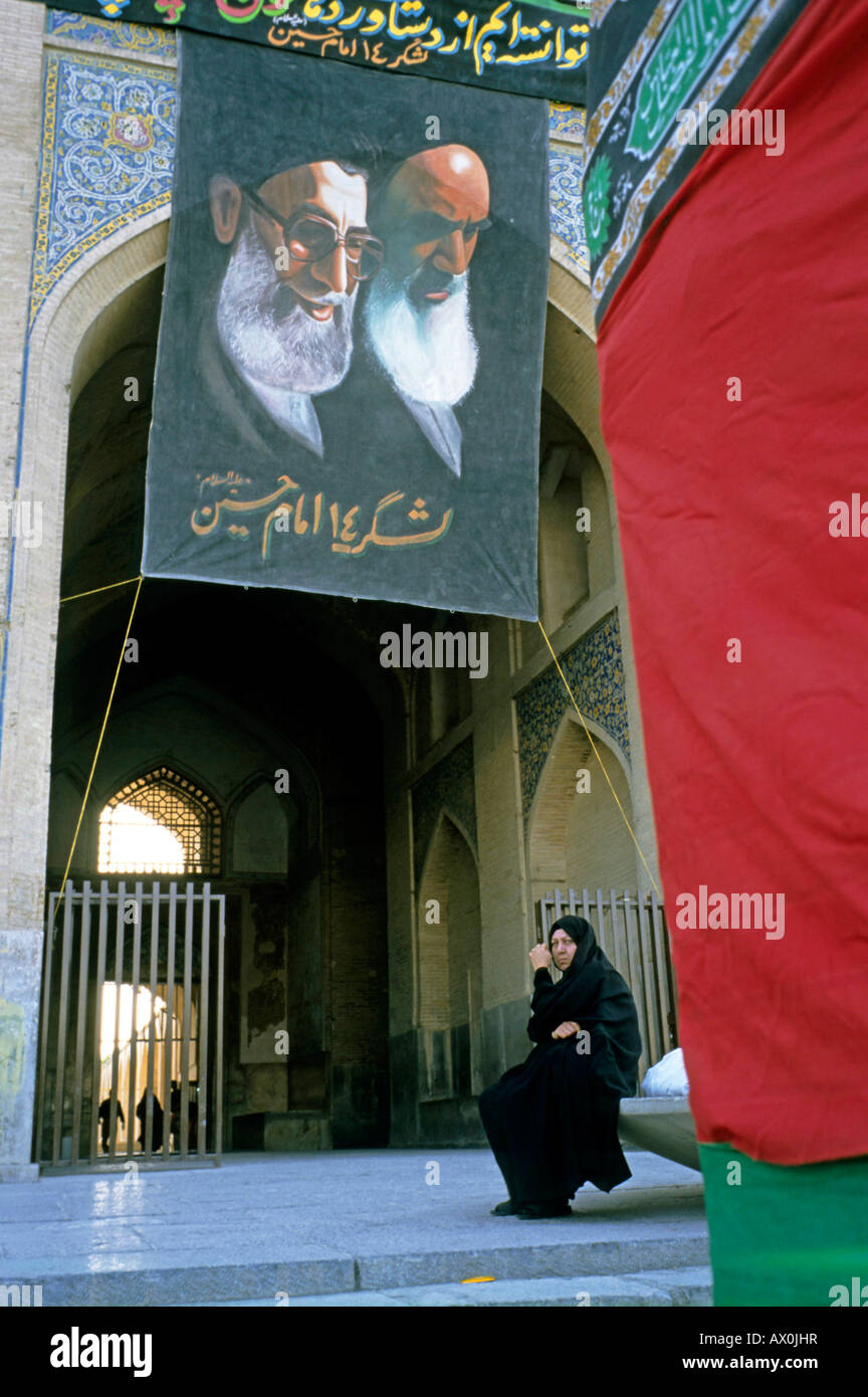 Seyed Mohammad Khatami and Khomeini, Aschura rites, Iran Stock Photo