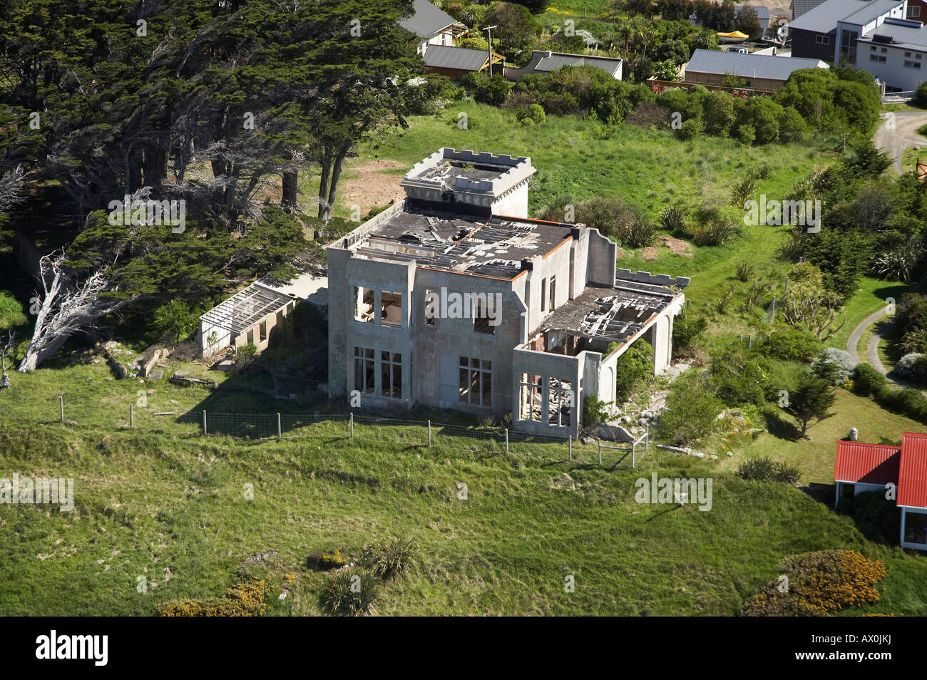 Cargill s Castle Ruin St Clair Dunedin South Island New Zealand aerial