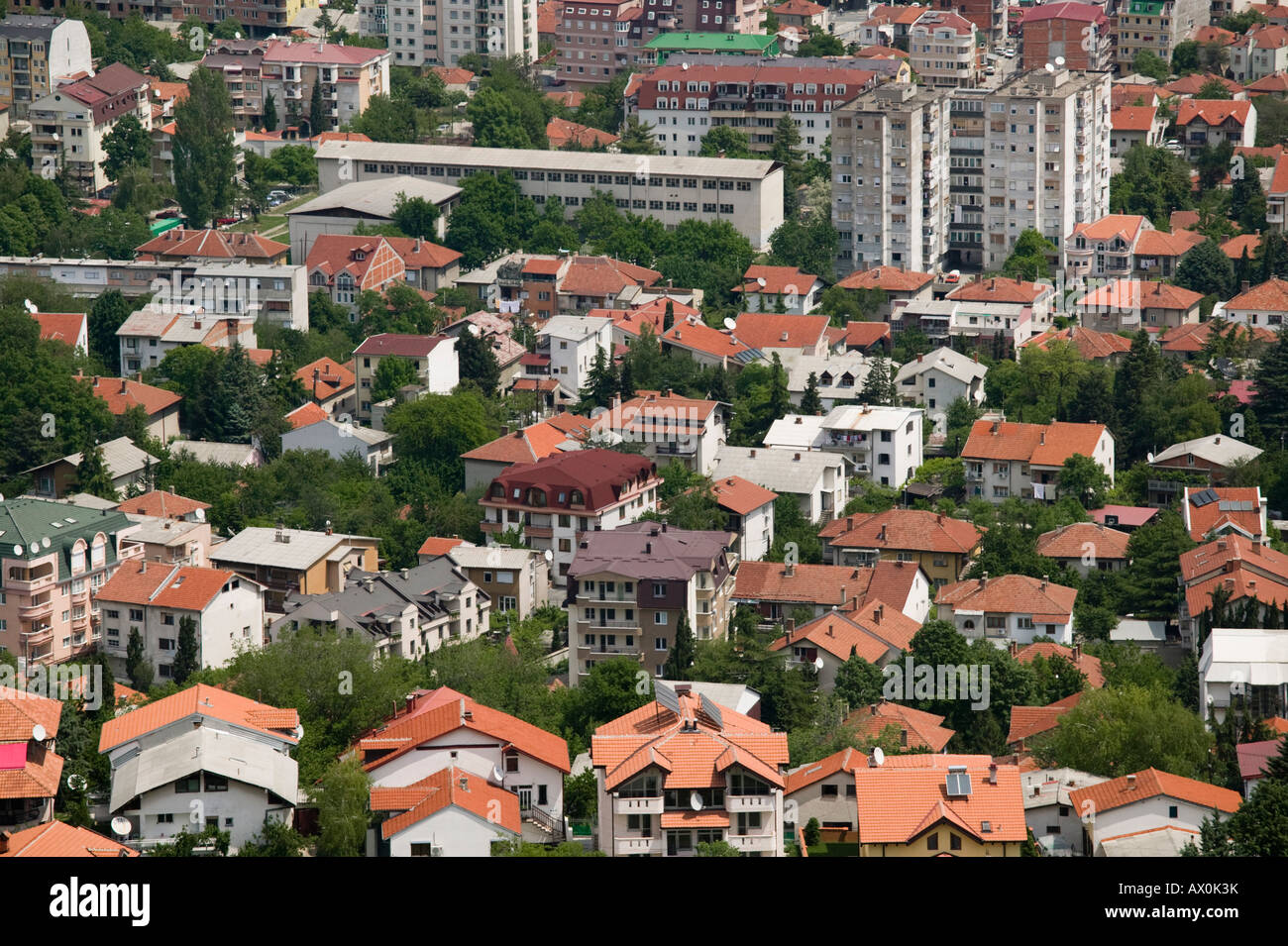 Macedonia, Skopje, City Houses from Mount Vodno Stock Photo - Alamy