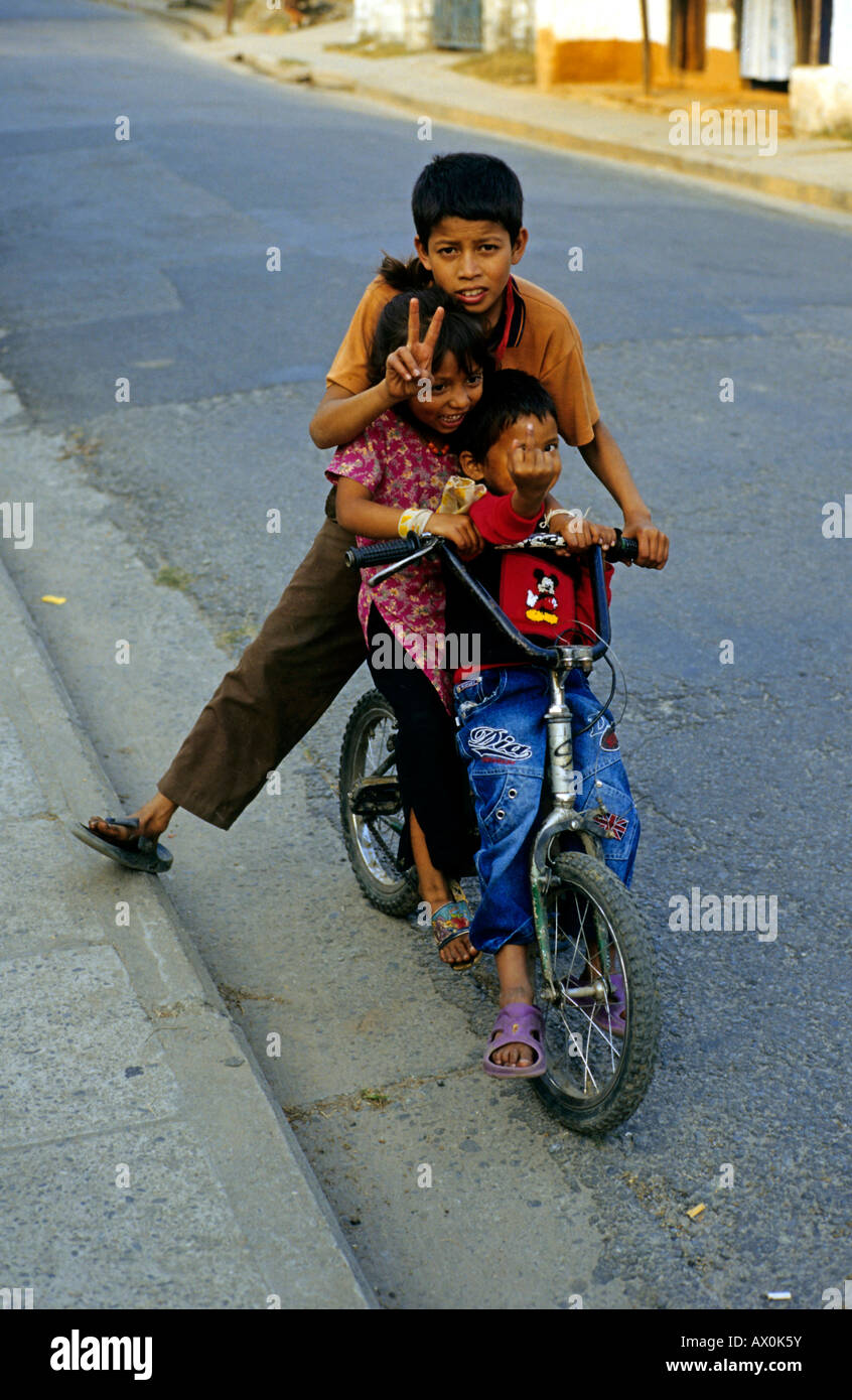 Impudent children in Pokhara, Nepal, Asia Stock Photo