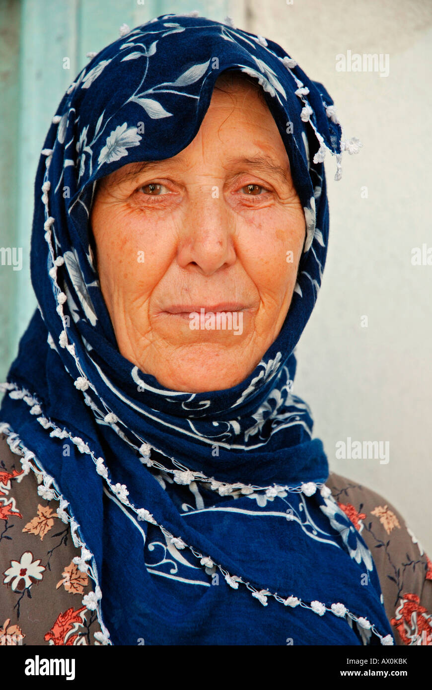 Elderly woman wearing headscarf in Urfa, Turkey, Asia Stock Photo Alamy