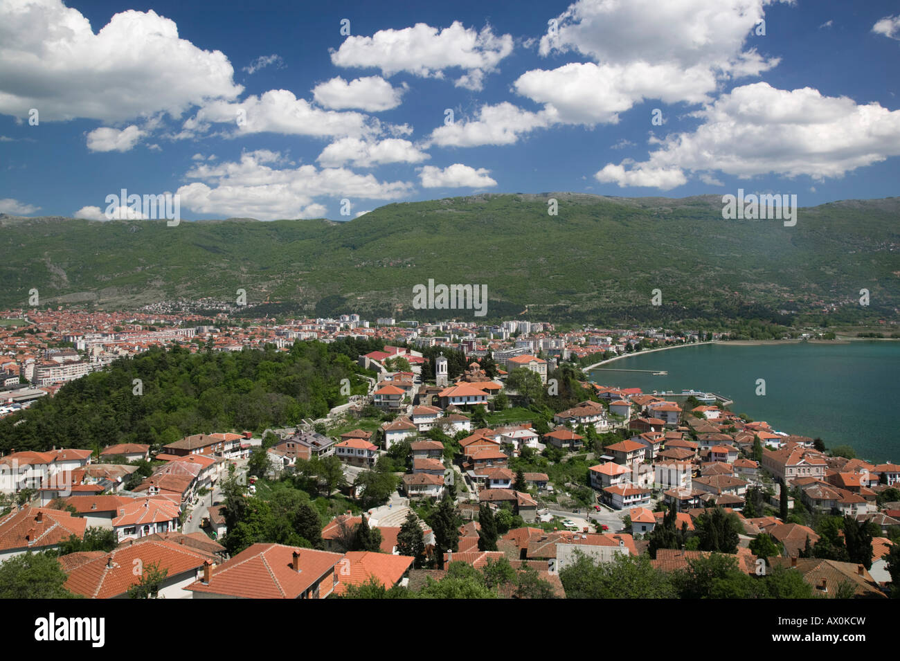 Ohrid overview from car samoils castle hires stock photography and