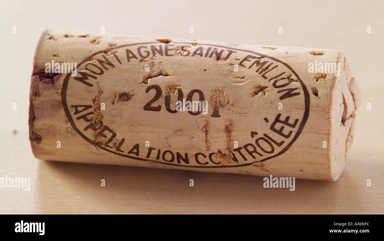 Montagne Saint Emilion wine cork stopper Stock Photo