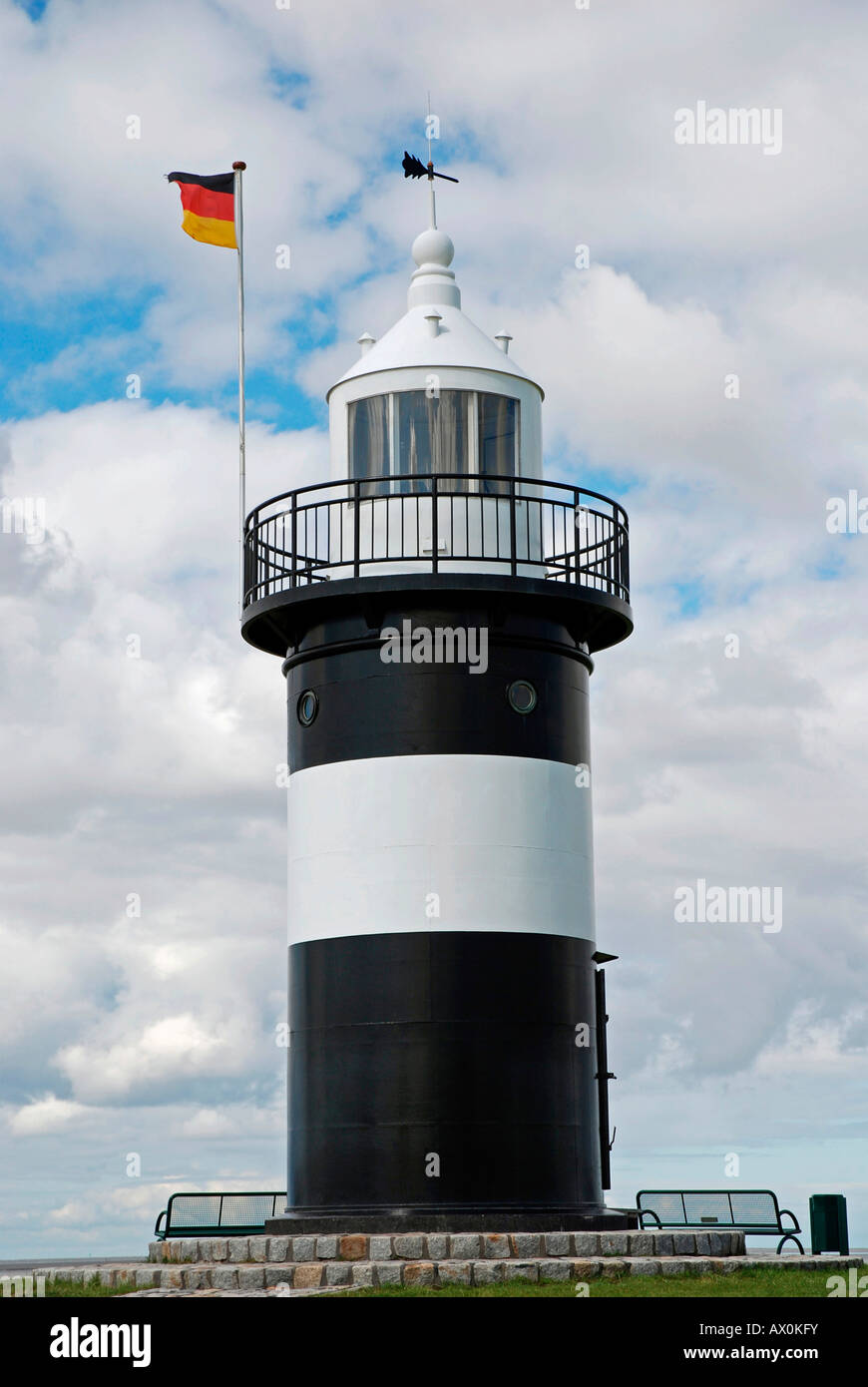 'Little Prussian' lighthouse at Kutter Harbour, Wremen, Lower Saxony, Germany, Europe Stock Photo