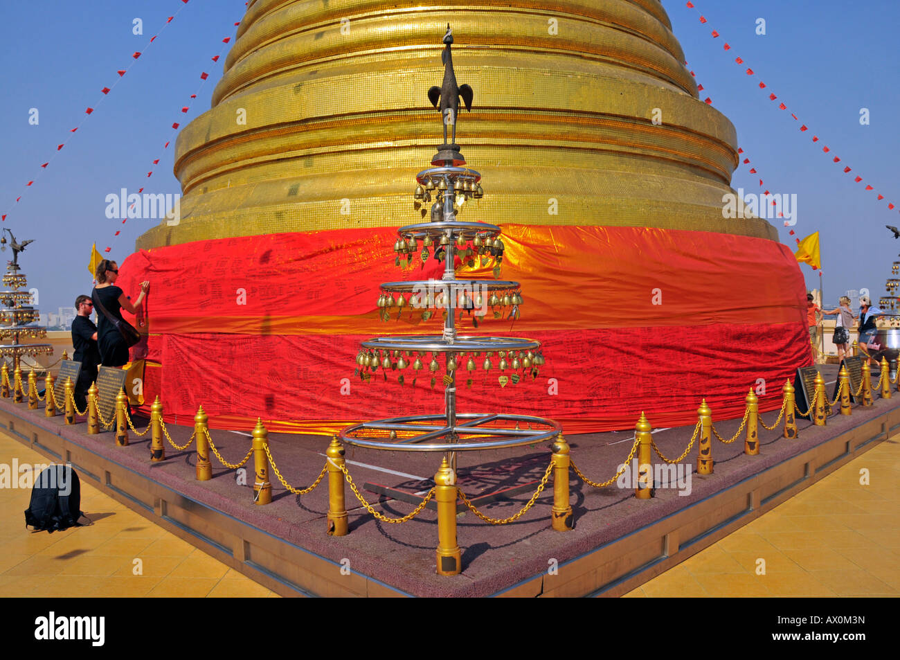 Gilded stupa, Golden Mount, Bangkok, Thailand, Southeast Asia, Asia Stock Photo
