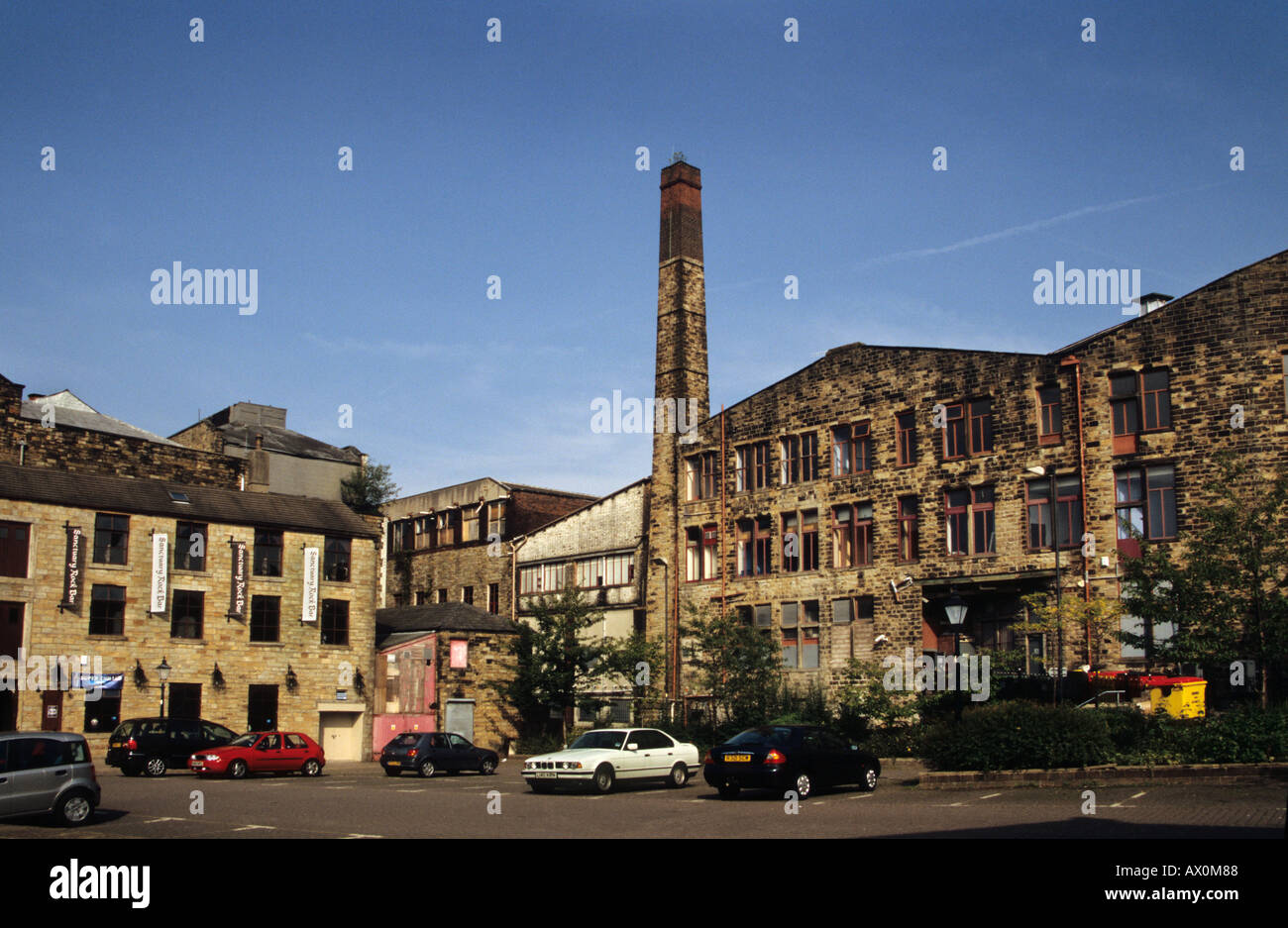 Sanctuary Rock Bar and the back of a converted cotton mill building, by ...