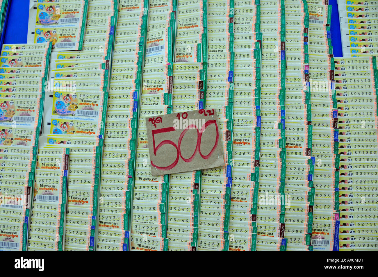 Lotto tickets, Bangkok, Thailand, Southeast Asia, Asia Stock Photo