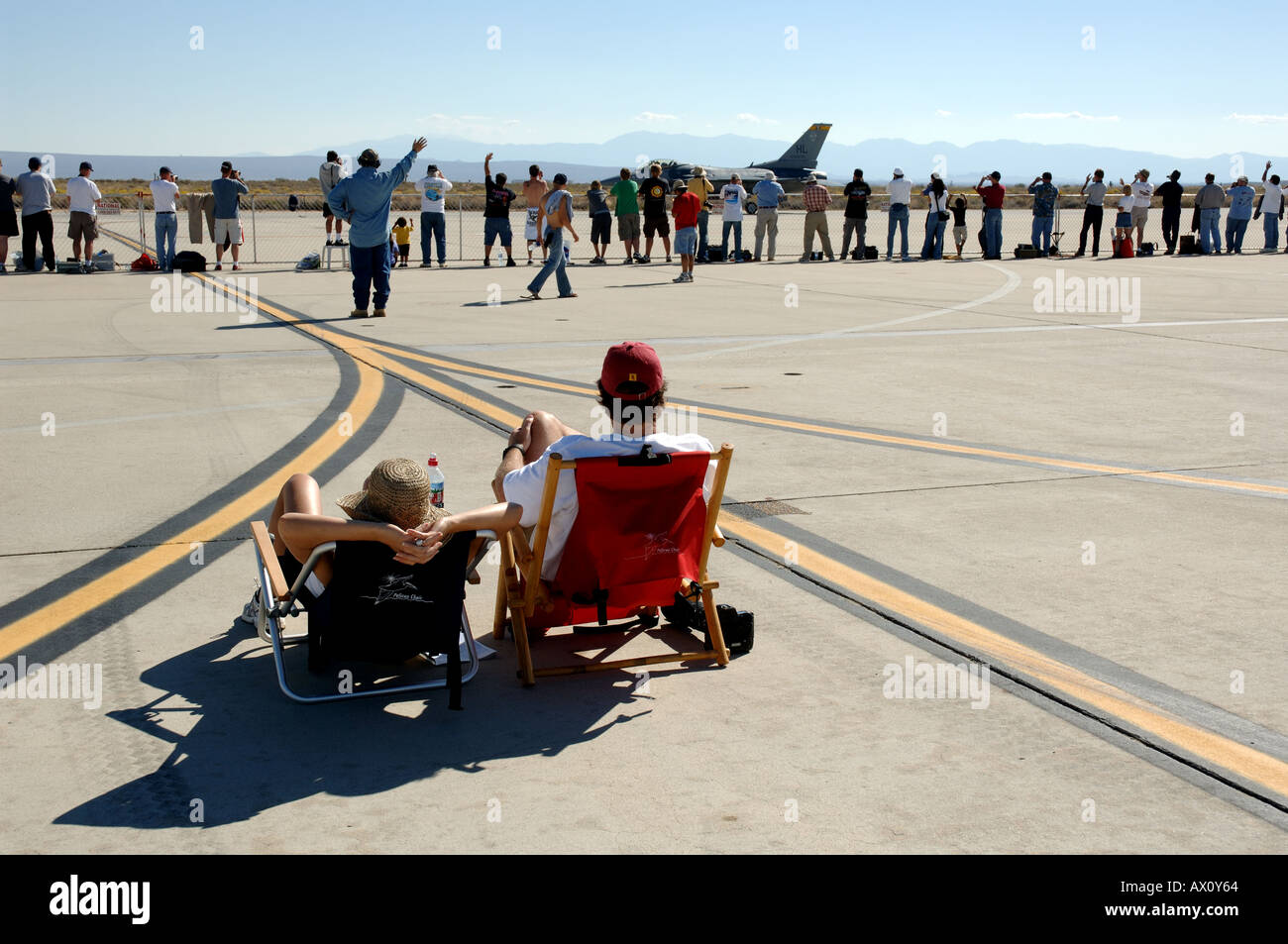 Visitors enjoying the air show at Edwards Air Force Base Open House ...