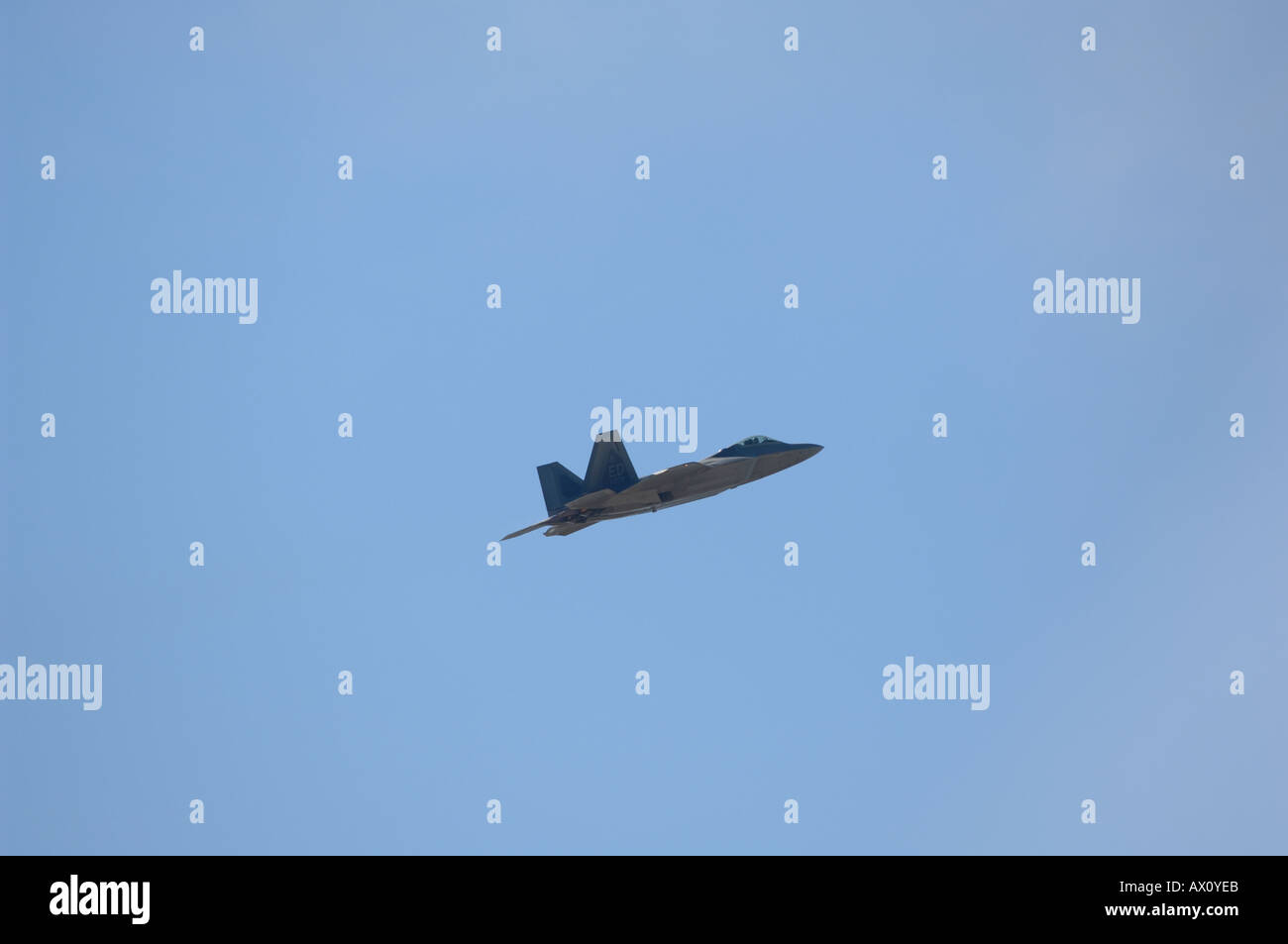 F/A-22 Raptor flying demonstration over Edwards Air Force Base during ...