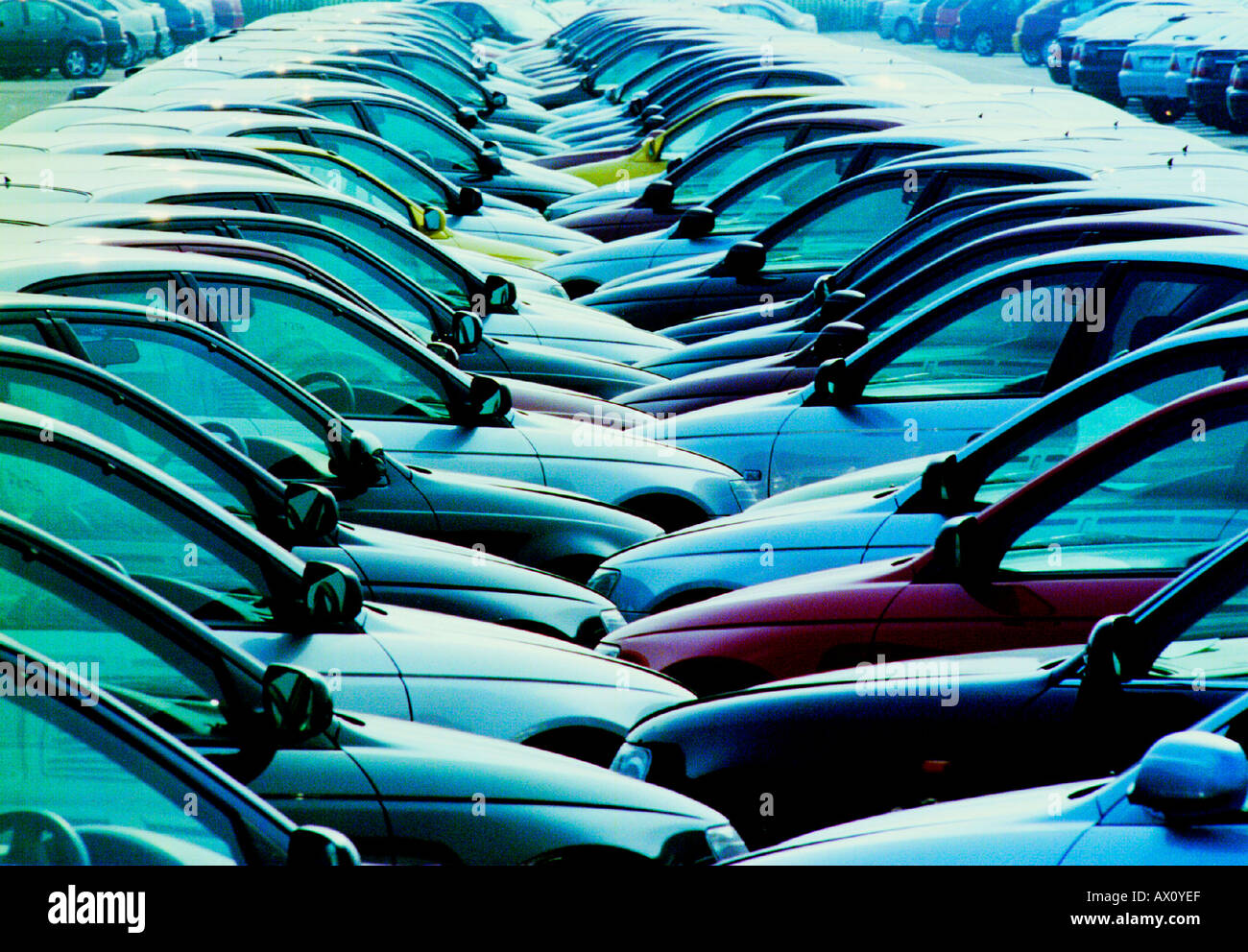 Honda cars made in Japan and America wait for distribution at Avonmouth