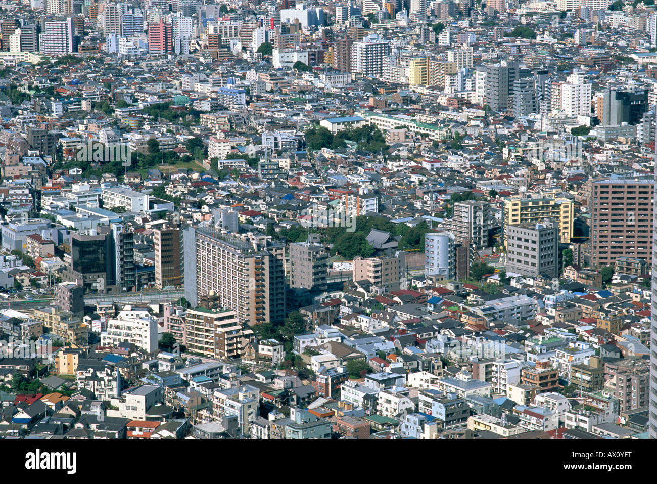 Japan, Honshu, Tokyo, View of Tokyo Suburbs from Tokyo City Hall in