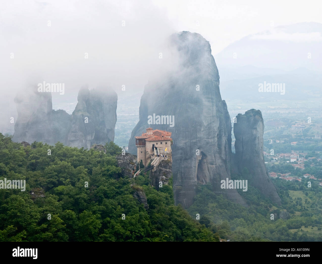 Monastery Russanu, Meteora, Greece, Europe Stock Photo