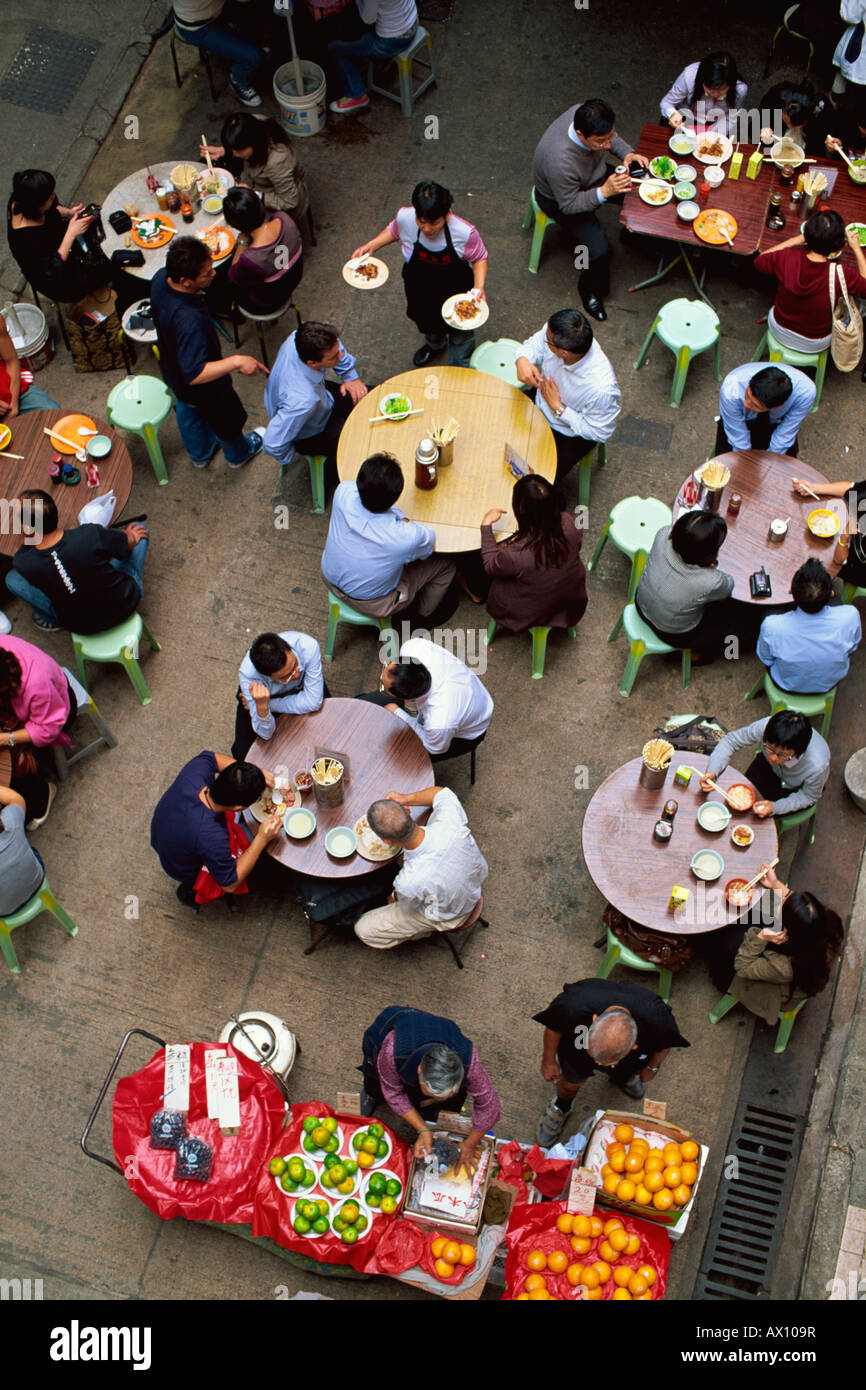 China, Hong Kong, Central, Outdoor Street Dining Stock Photo Alamy