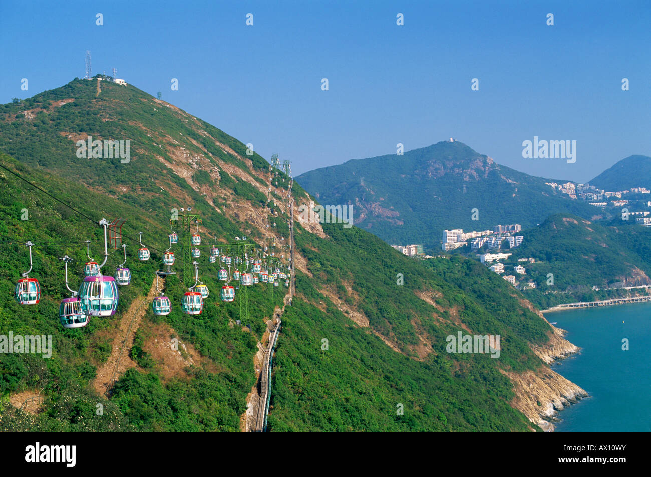 China, Hong Kong, Ocean Park, Gondolas Stock Photo