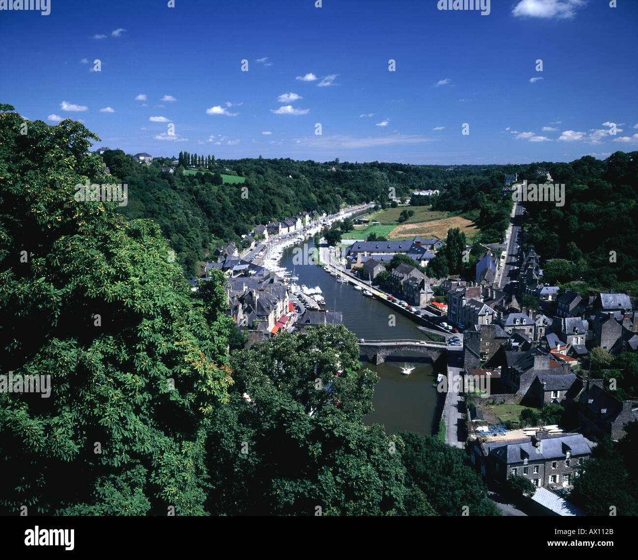 Dinan Brittany France Europe River Rance and old port Stock Photo - Alamy