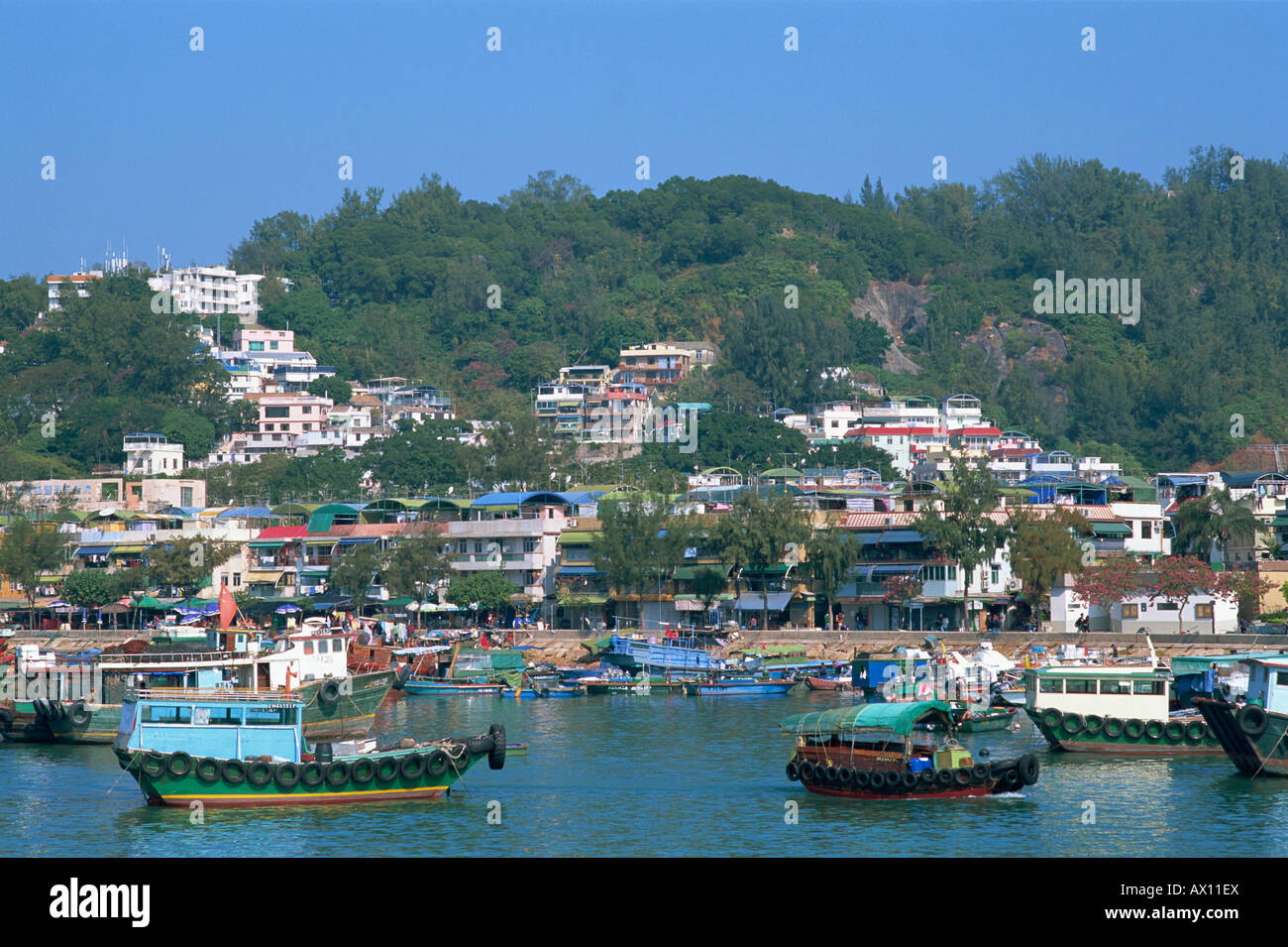China, Hong Kong, Cheung Chau Island, Fishing Boats Stock Photo