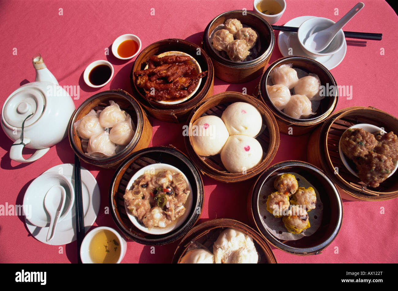 China, Hong Kong, Chinese Dim Sum Stock Photo