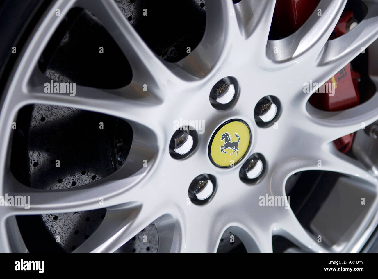 ferrari alloy wheel Stock Photo - Alamy