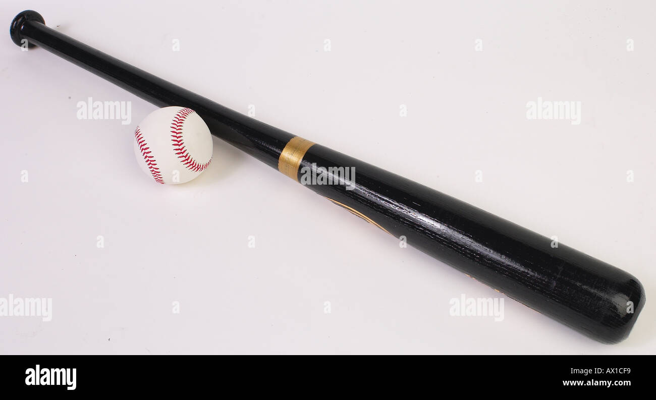 Black baseball bat and baseball Stock Photo - Alamy