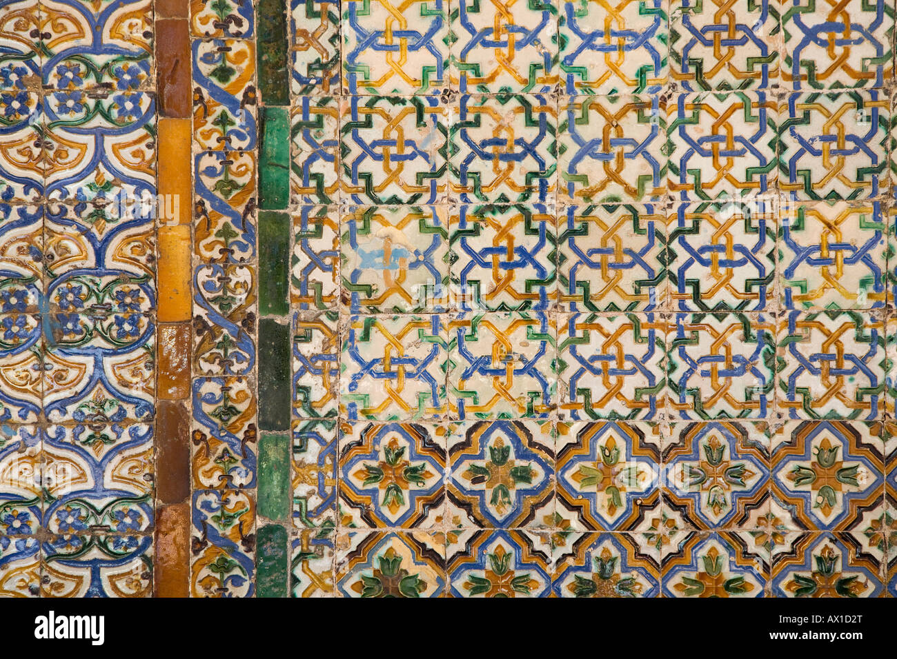 Casa de Pilatos, Casa Ducal de Medinaceli, courtyard, Patio, Palace House, tiles, Sevilla, Andalucia, Spain Stock Photo