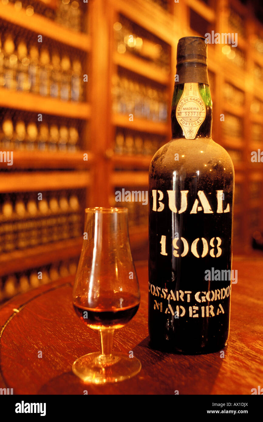 1908 Bual Madeira Wine, Madeira, Portugal, Europe Stock Photo