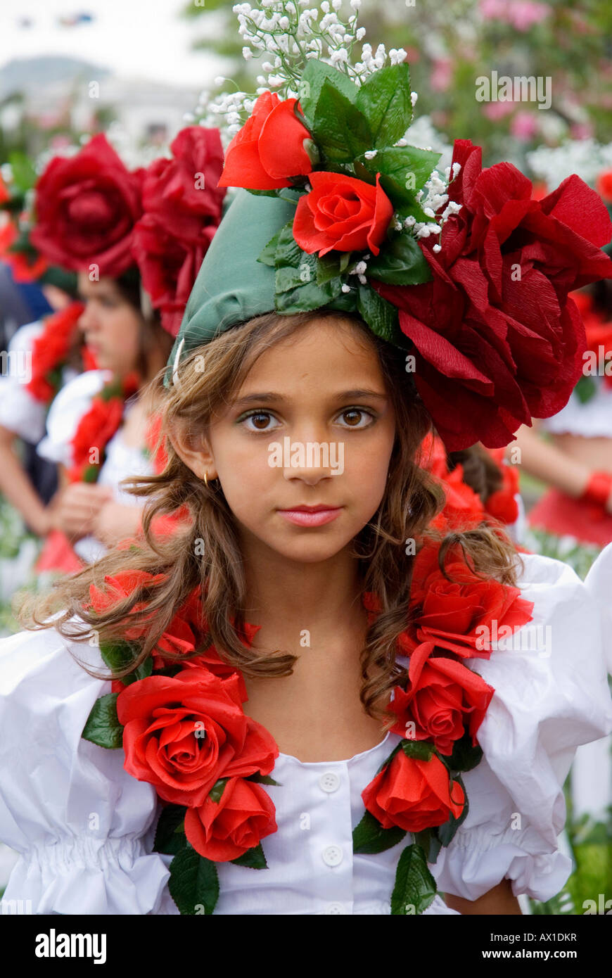 Large procession, April Flower Festival in Funchal, Madeira, Portugal, Europe Stock Photo