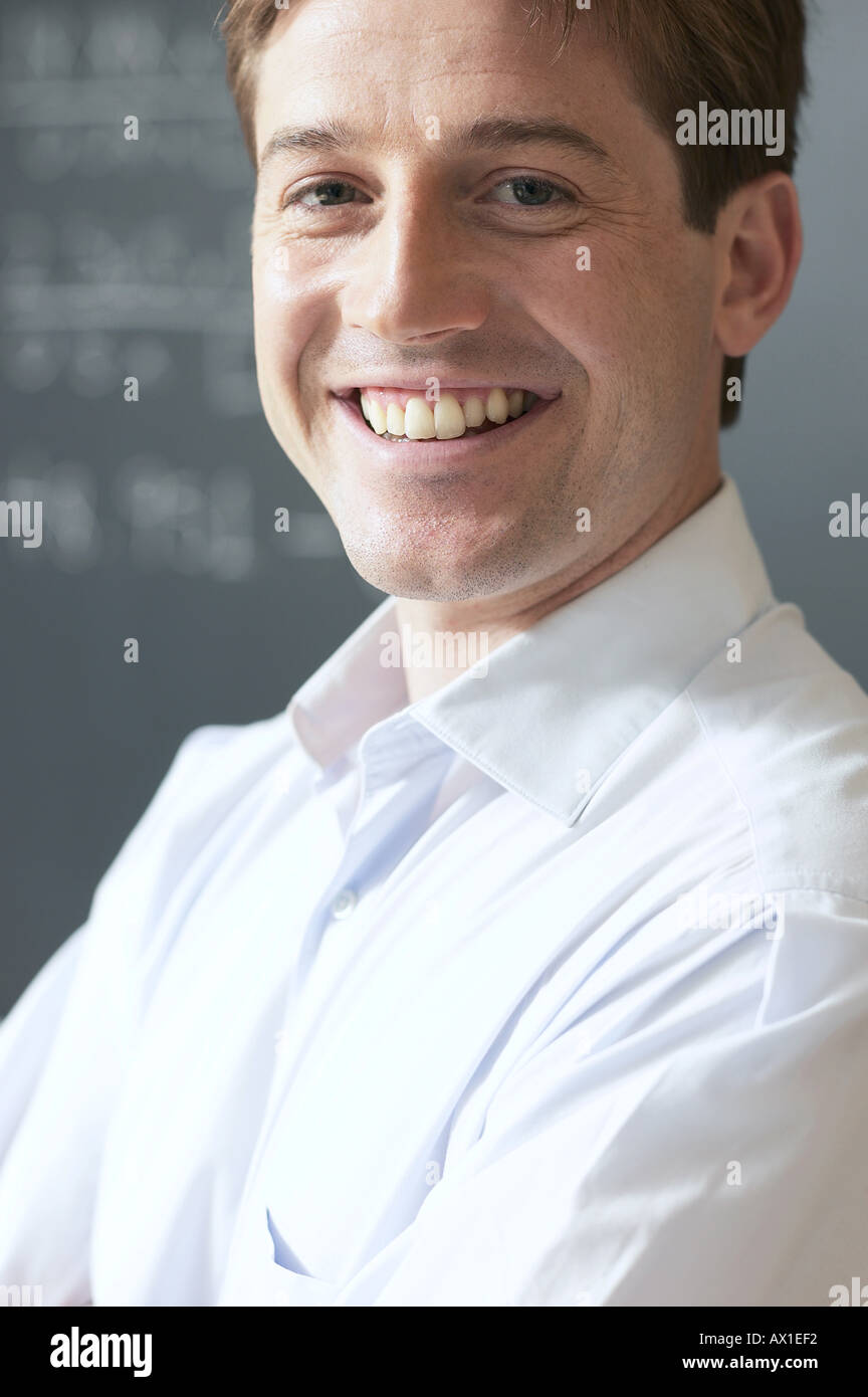 Math teacher smiling 1 Stock Photo - Alamy