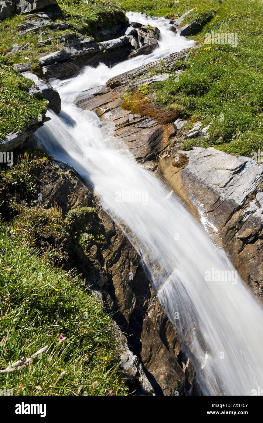 Mountain stream, mountain brook at the Grossglockner High Alpine Road, national park Hohe Tauern, Carinthia, Austria Stock Photo