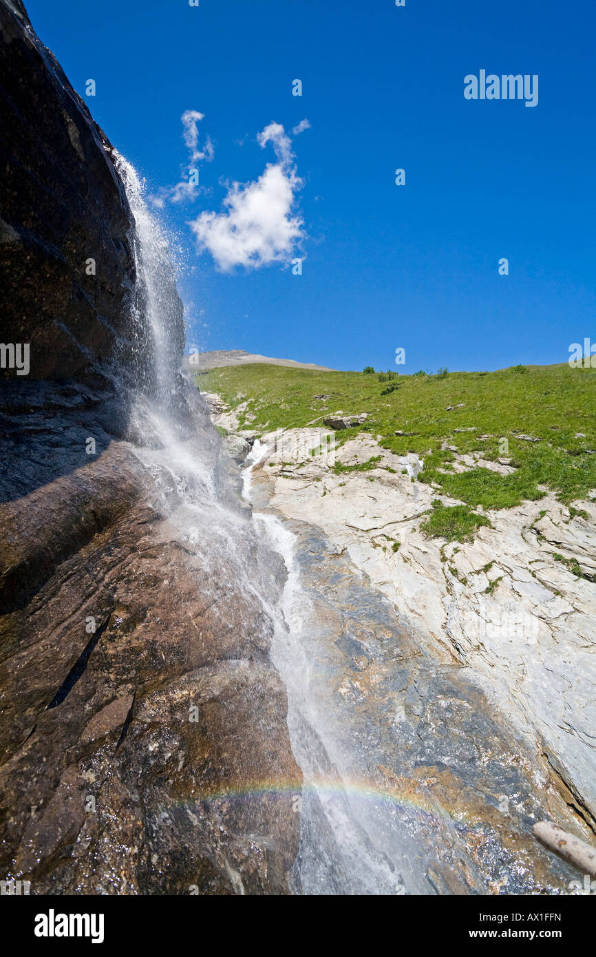 Fensterbach waterfall Grossglockner High Alpine Road, national park Hohe Tauern, Carinthia, Austria Stock Photo
