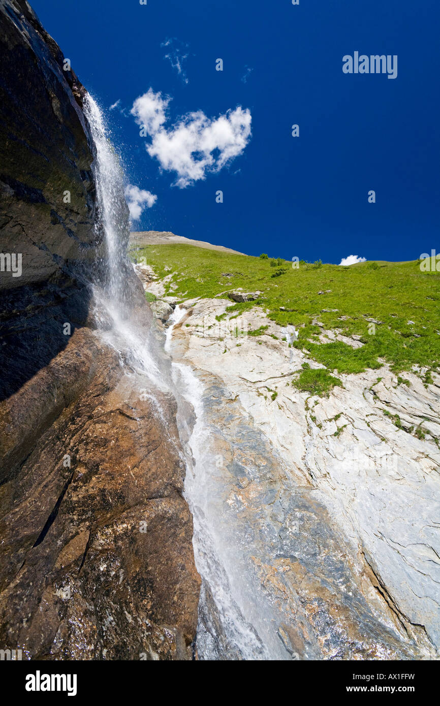 Fensterbach waterfall Grossglockner High Alpine Road, national park Hohe Tauern, Carinthia, Austria Stock Photo