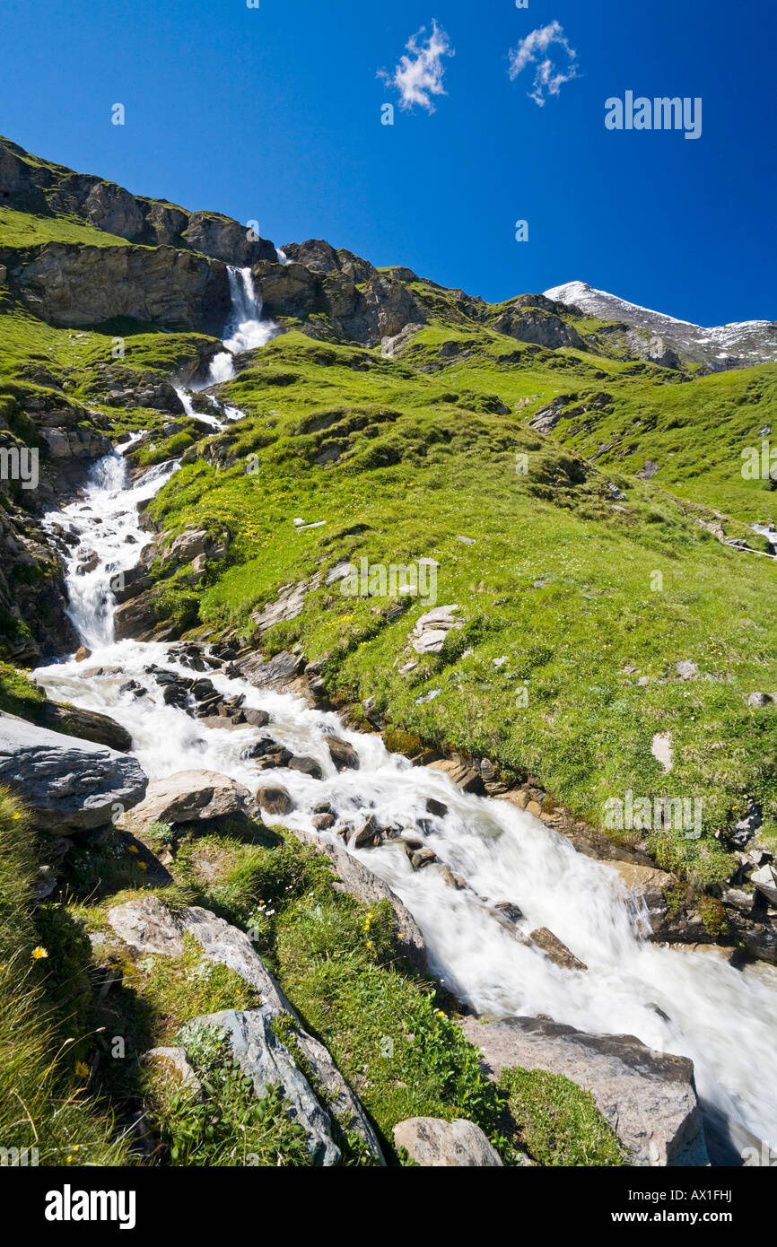 Mountain stream, mountain brook a the Grossglockner High Alpine Road, national park Hohe Tauern, Carinthia, Austria Stock Photo