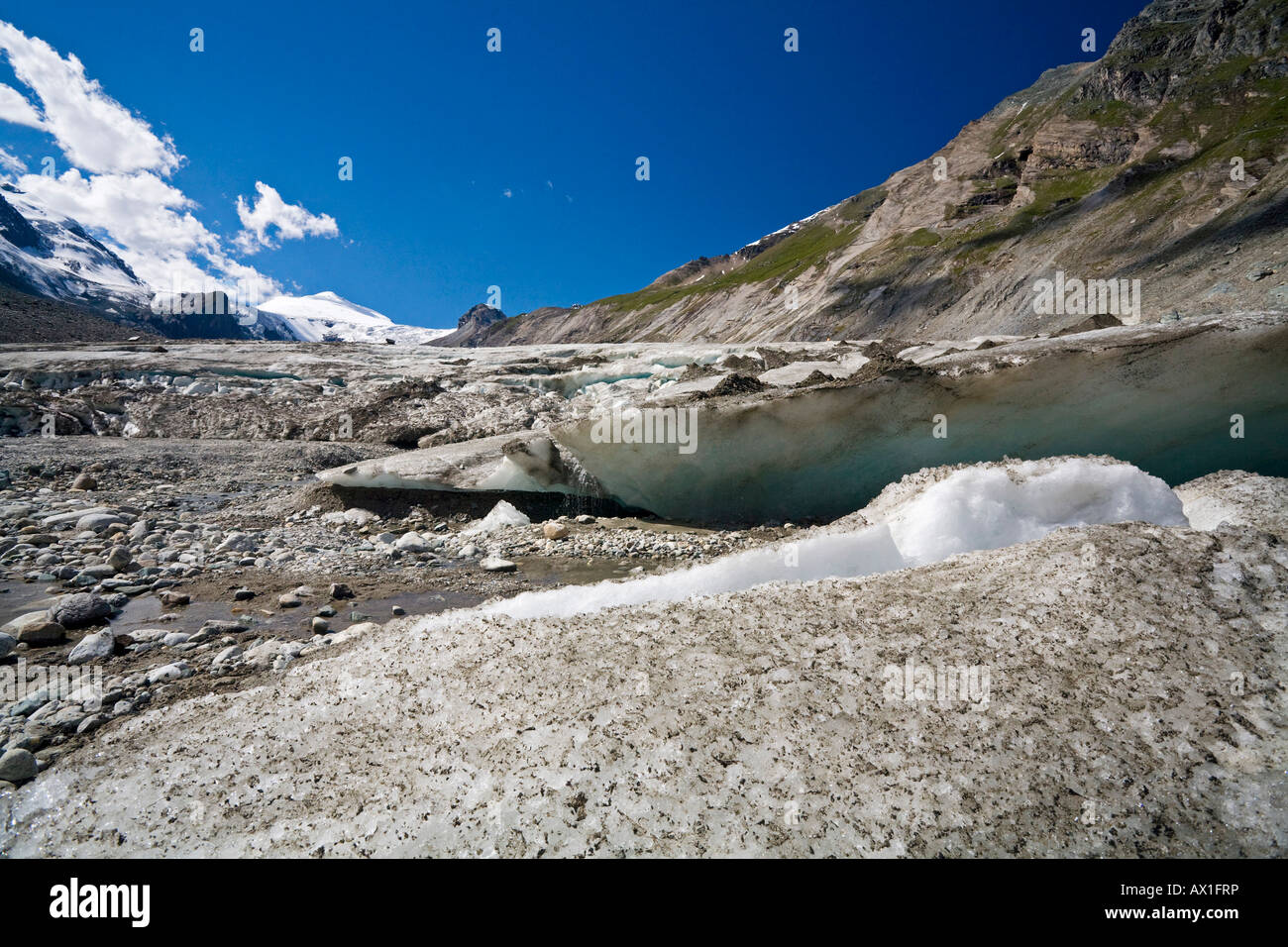 Grossglockner mountain group and glacier Pasterze, national park Hohe Tauern, Carinthia, Austria Stock Photo