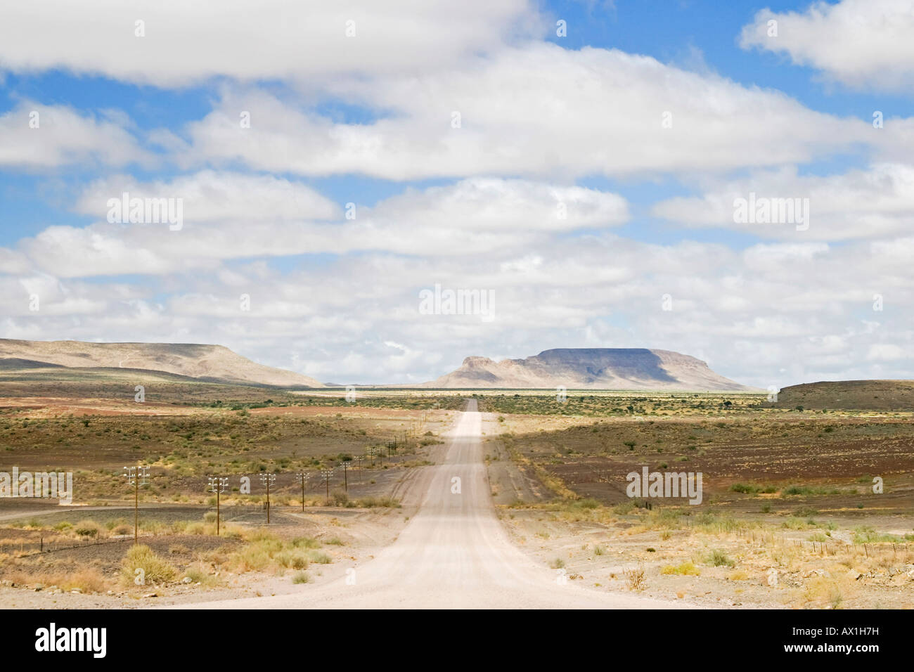 Gravelroad to the South of Namibia, Africa Stock Photo
