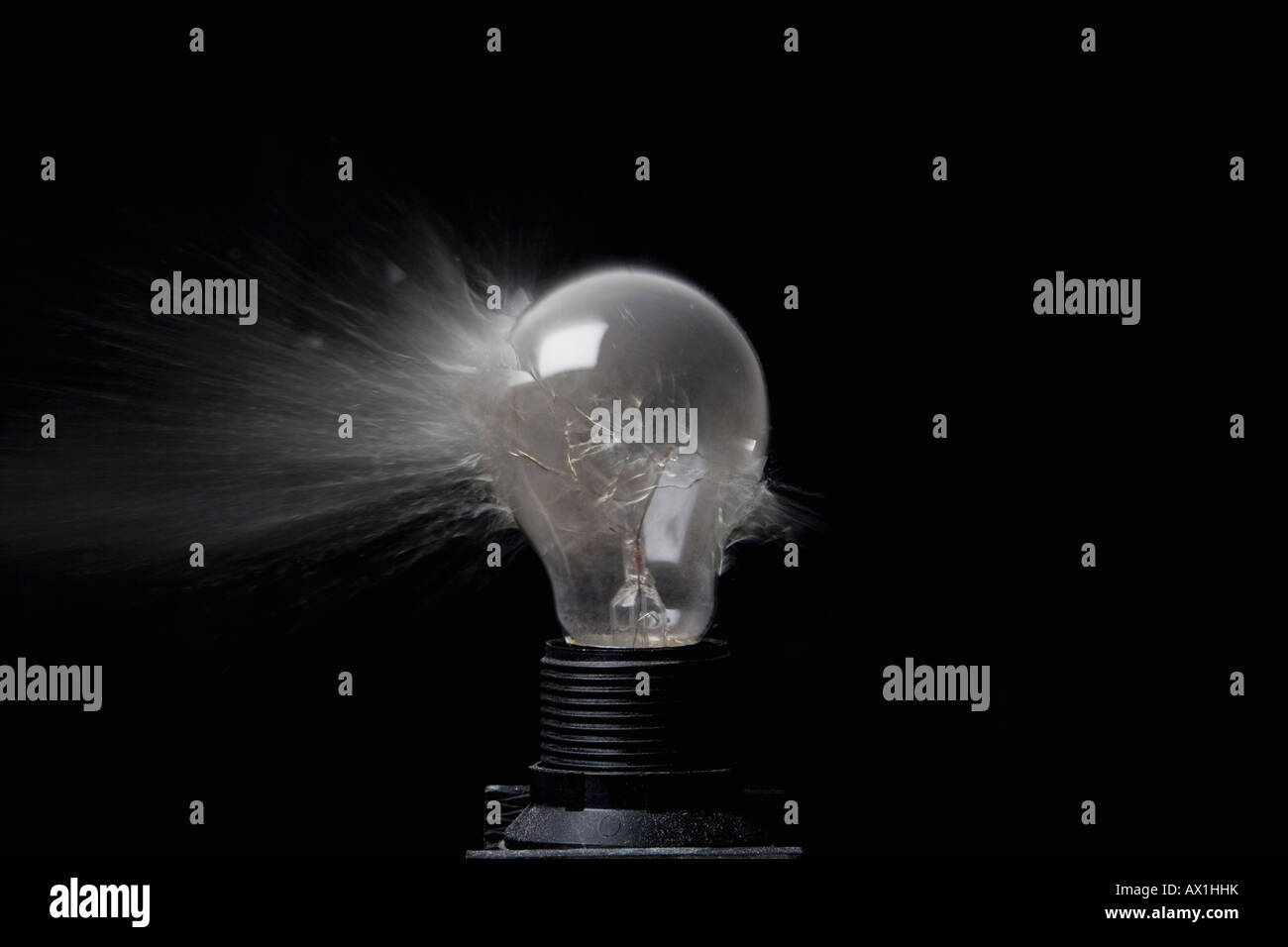 An exploding light bulb Stock Photo Alamy