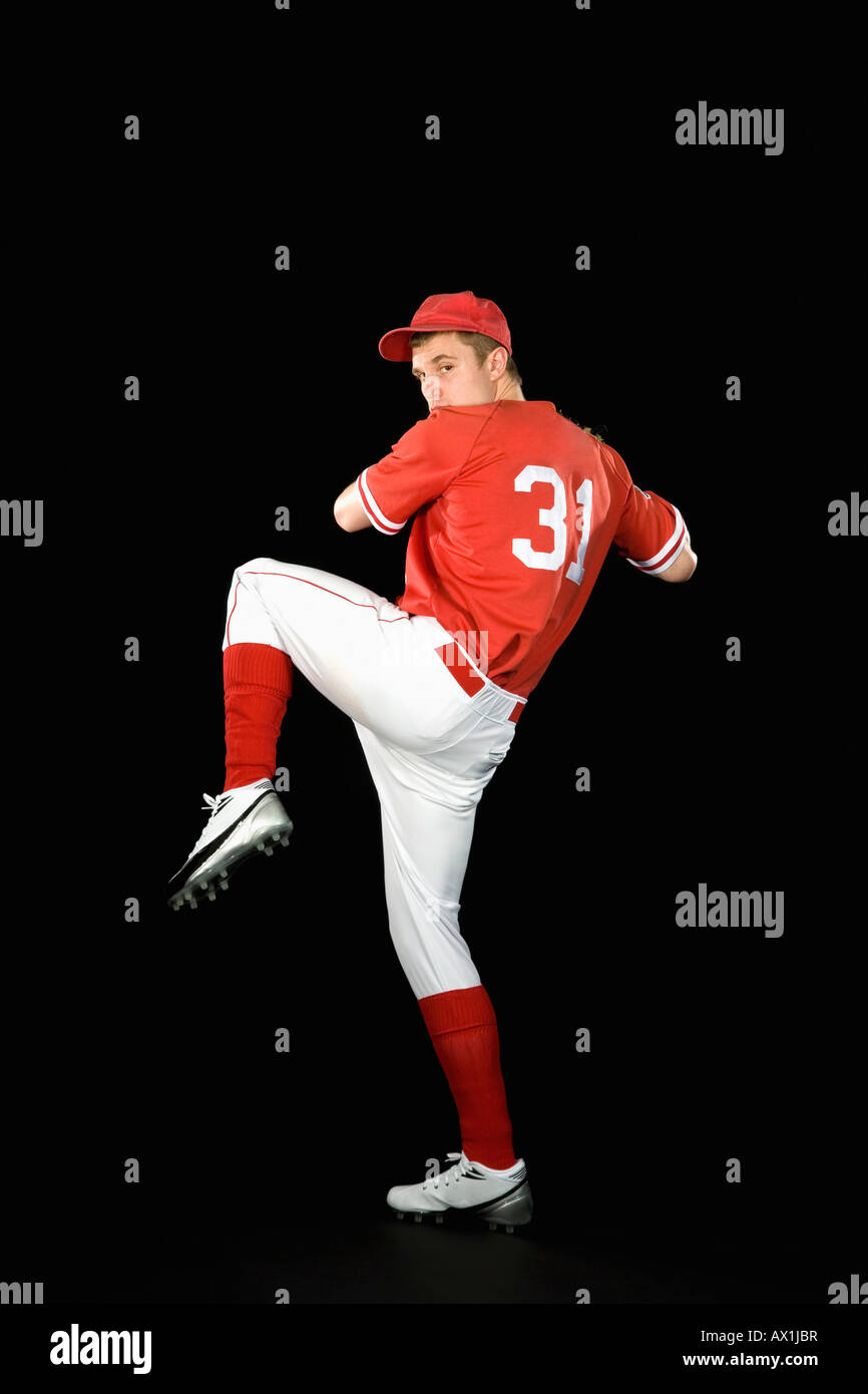 A baseball pitcher aiming Stock Photo Alamy