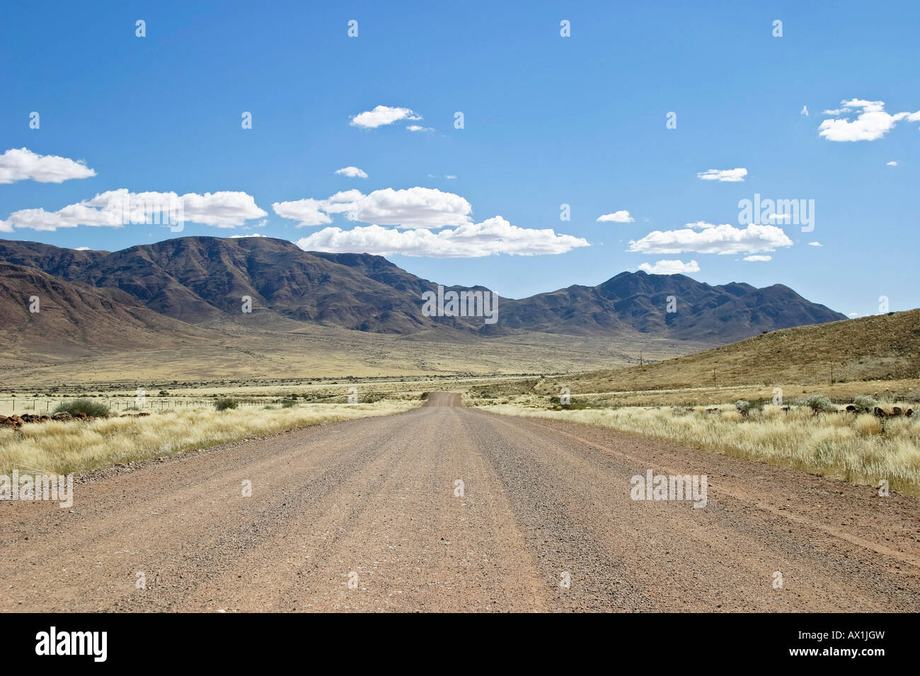 Gravelroad in the south of Namibia, Africa Stock Photo